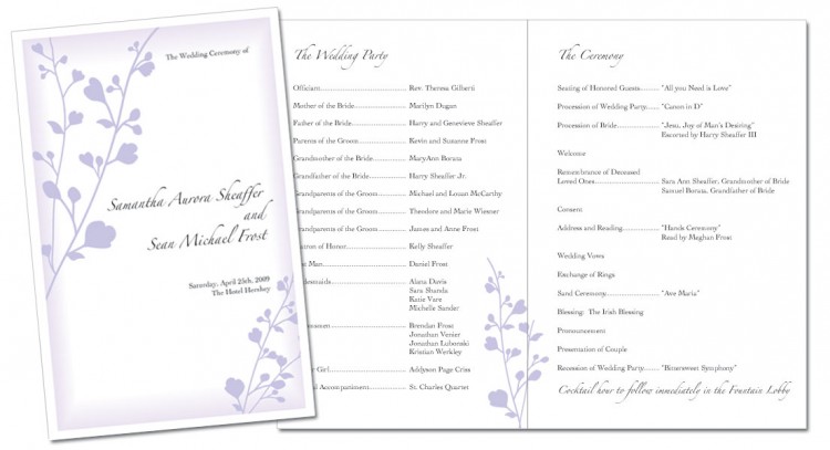 Free Booklet Wedding Program Template